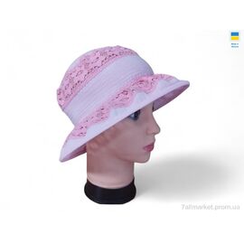Капелюх жіночий Літо 0247 рожевий (3 шт. р.сітка56-62) "Mabi" недорого оптом від прямого постачальника