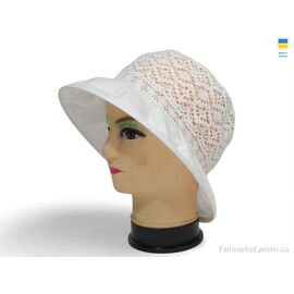 Капелюх жіночий Літо 0259 білий (3 шт. р.сітка56-62) "Mabi" недорого оптом від прямого постачальника