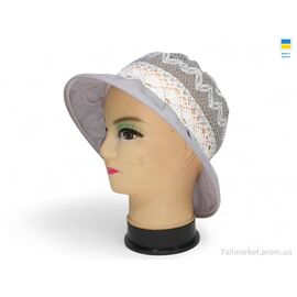 Капелюх жіночий Літо 0260 сірий (3 шт. р.сітка56-62) "Mabi" недорого оптом від прямого постачальника