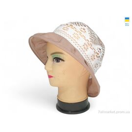 Капелюх жіночий Літо 0261 шоколад (3 шт. р.сітка56-62) "Mabi" недорого оптом від прямого постачальника