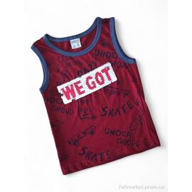 Фотография Майка детская Лето 8032 бордовий (3 шт. р.сетка 3-5) "Kids-modnik" недорого оптом от прямого поставщика