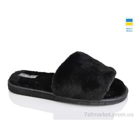 Тапки жіночі для будинку Зима Кімнатні капці хутро чорний (6 пар р.36-41) "Lot Shoes" недорого оптом від прямого постачальника