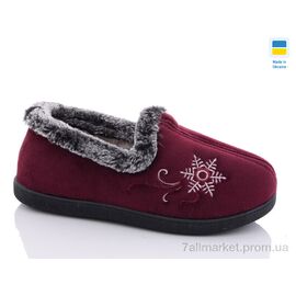 Тапки жіночі для будинку Зима 2202 бордо old (6 пар р.37-42) "Крок" недорого оптом від прямого постачальника