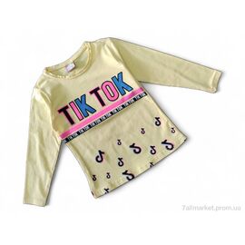 Батник дитячий Весна/осінь 4104 жовтий TikTok (4 шт. р.сітка5-8) "Kids-modnik" недорого оптом від прямого постачальника