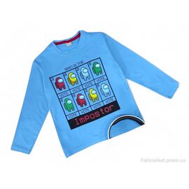 Батник дитячий Весна/осінь 4390 блакитний (4 шт. р.сітка7-10) "Kids-modnik" недорого оптом від прямого постачальника