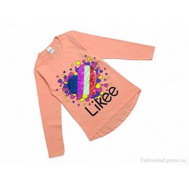 Батник дитячий Весна/осінь 7152 персиковий (4 шт. р.сітка9-12) "Kids-modnik" недорого оптом від прямого постачальника