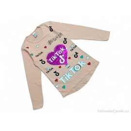 Батник дитячий Весна/осінь 7152 пудровий TikTok (4 шт. р.сітка9-12) "Kids-modnik" недорого оптом від прямого постачальника