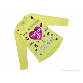 Батник дитячий Весна/осінь 7152 жовтий TikTok (4 шт. р.сітка9-12) "Kids-modnik" недорого оптом від прямого постачальника