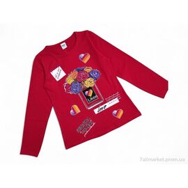 Батник дитячий Весна/осінь 1685 червоний (4 шт. р.сітка9-12) "Kids-modnik" недорого оптом від прямого постачальника