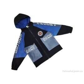 Вітровка дитяча Весна/осінь 2126 синій (4 шт. р.сітка150-180) "Kids-modnik" недорого оптом від прямого постачальника