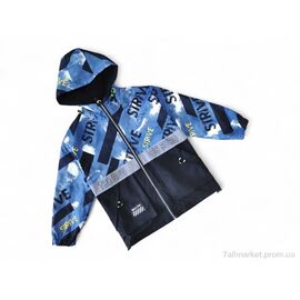 Вітровка дитяча Весна/осінь 2122 синій (4 шт. р.сітка150-180) "Kids-modnik" недорого оптом від прямого постачальника