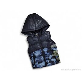 Жилетка дитяча Весна/осінь L27 т.синій з блакитним (5 шт. р.сітка92-116) "Kids-modnik" недорого оптом від прямого постачальника