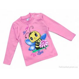 Батник дитячий Весна/осінь 2024 рожевий бджілка (4 шт. р.сітка1-4) "Kids-modnik" недорого оптом від прямого постачальника