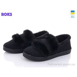 Фотография Тапки женские для дома зима Progress YB22 чорний (6 пар р.37-41) "Roks" недорого оптом от прямого поставщика