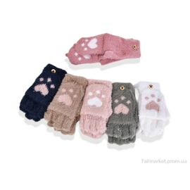 Фотография Варежки для женщин Зима K 9(норка) mix (12 шт. р.сетка One size) "TUZZI" недорого оптом от прямого поставщика