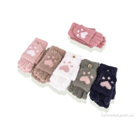 Фотография Варежки для женщин Зима D09 (норка) mix (12 шт. р.сетка One size) "CAP" недорого оптом от прямого поставщика