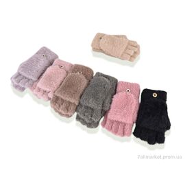 Фотография Варежки для женщин Зима D02 (норка) mix (12 шт. р.сетка One size) "CAP" недорого оптом от прямого поставщика