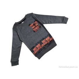 Батник дитячий Весна/осінь 2035 сірий (5 шт. р.сітка8-12) "Kids-modnik" недорого оптом від прямого постачальника