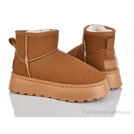 Фотография Угги женские утепленные зима 7282 brown (5 пар р.36-40) "Kaia" недорого оптом от прямого поставщика