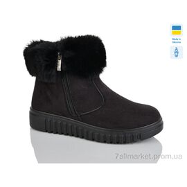 Фотография Ботинки женские стильные зима 4413 чорний (6 пар р.38-42) "Зручне взуття" недорого оптом от прямого поставщика