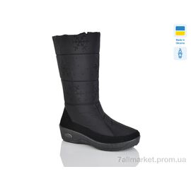 Фотография Дутики женские утепленные зима 2 чорний (8 пар р.37-43) "Зручне взуття" недорого оптом от прямого поставщика