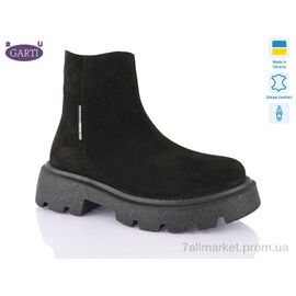 Фотография Ботинки женские стильные зима 347 чорний замш хутро (6 пар р.36-40) "Garti" недорого оптом от прямого поставщика