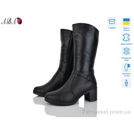 Фотография Сапоги женские удобные зима 605-1 чорний (7 пар р.36-41) "Aba" недорого оптом от прямого поставщика