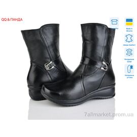 Фотография Ботинки женские стильные зима 729 чорний (8 пар р.38-43) "QQ&Панда" недорого оптом от прямого поставщика