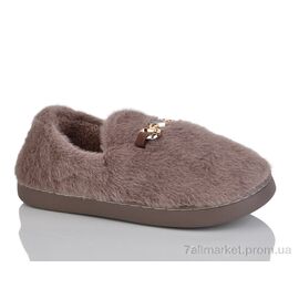 Фотография Тапки женские для дома зима 9692 коричневий (12 пар р.36-41) "Зручне взуття" недорого оптом от прямого поставщика