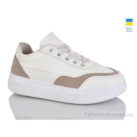 Фотография Кроссовки женские модные Весна/осень 123 білий (6 пар р.36-41) "Зручне взуття" недорого оптом от прямого поставщика
