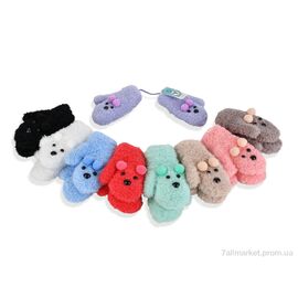 Фотография Варежки детские Зима 0903 (тедді) mix (12 шт. р.сетка 1-4) "CAP" недорого оптом от прямого поставщика
