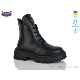 Фотография Ботинки женские стильные Весна/осень 360 чорна шкіра байка (6 пар р.36-40) "Garti" недорого оптом от прямого поставщика