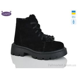 Фотография Ботинки женские стильные зима 6971 чорний замш хутро (6 пар р.36-40) "Garti" недорого оптом от прямого поставщика