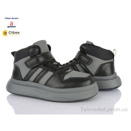Фотография Кроссовки детские модные Весна/осень T6539  black-grey (6 пар р.33-38) "Clibee-Doremi" недорого оптом от прямого поставщика
