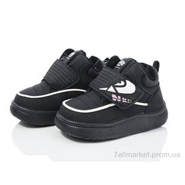 Фотография Кроссовки детские модные зима K3701C black (8 пар р.22-27) "Ok Shoes" недорого оптом от прямого поставщика