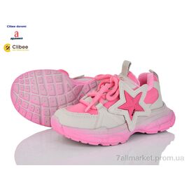 Кросівки дитячі модні Весна/осінь AB610-1 фліс grey-pink (7 пар р.31-37) "Clibee-Doremi" недорого оптом від прямого постачальника