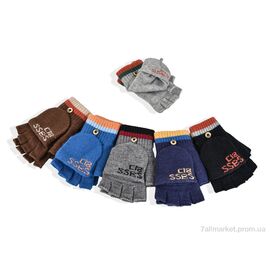 Фотография Варежки детские Зима 2506 (14см) хутро mix (12 шт. р.сетка 8-12) "KUINH" недорого оптом от прямого поставщика