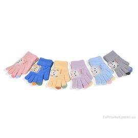 Рукавички для дітей Зима 2527 (13см) хутро mix (12 шт. р.сітка3-5) "KUINH" недорого оптом від прямого постачальника