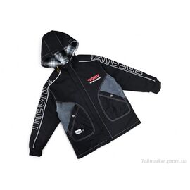 Куртка дитяча Весна/осінь 2120 чорна з жовтим (4 шт. р.сітка12-15) "Kids-modnik" недорого оптом від прямого постачальника