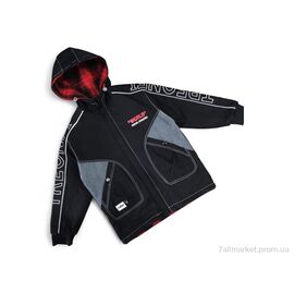 Куртка дитяча Весна/осінь 2120 чорна з червоним (4 шт. р.сітка12-15) "Kids-modnik" недорого оптом від прямого постачальника