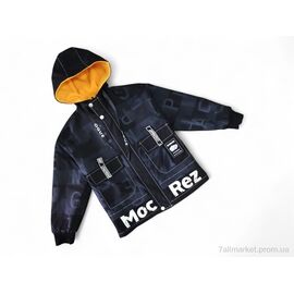 Куртка дитяча Весна/осінь A8816 чорна з жовтим (4 шт. р.сітка11-14) "Kids-modnik" недорого оптом від прямого постачальника