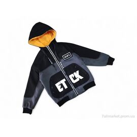 Куртка дитяча Весна/осінь 8817 сіра з жовтим (4 шт. р.сітка10-13) "Kids-modnik" недорого оптом від прямого постачальника