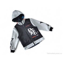 Куртка дитяча Весна/осінь 21819 чорна з сірим (4 шт. р.сітка11-14) "Kids-modnik" недорого оптом від прямого постачальника