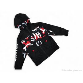 Куртка дитяча Весна/осінь 88010 чорна з червоним (4 шт. р.сітка10-13) "Kids-modnik" недорого оптом від прямого постачальника