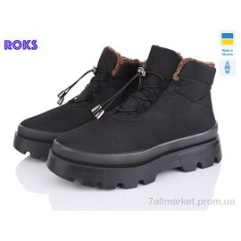Фотография Ботинки женские стильные зима 5403 чорний (6 пар р.37-41) "Roks" недорого оптом от прямого поставщика