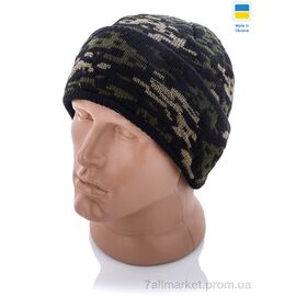 Шапка чоловіча Зима 002-7 green-black (10 шт. р.сіткаOne size) "Kindzer" недорого оптом від прямого постачальника