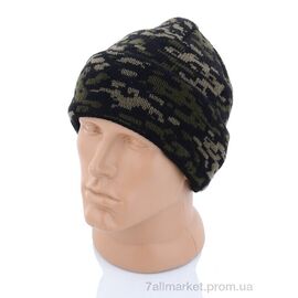 Шапка чоловіча Зима 12 black (5 шт. р.сіткаOne size) "Kindzer" недорого оптом від прямого постачальника