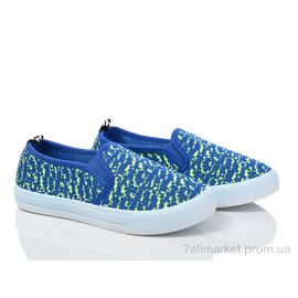 Фотография Слипоны детские без шнурков Весна/осень WH05 синьо-салатовий (6 пар р.31-36) "Waldem" недорого оптом от прямого поставщика