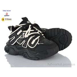 Фотография Кроссовки детские модные Весна/осень AS6557 black фліс (7 пар р.31-37) "Clibee-Doremi" недорого оптом от прямого поставщика