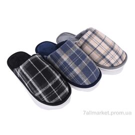 Фотография Тапки мужские домашние Весна/осень D376 mix (12 пар р.41-46) "Deshman" недорого оптом от прямого поставщика